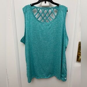 RBX Teal Turquoise Sleeveless Workout Top Plus Size 2X